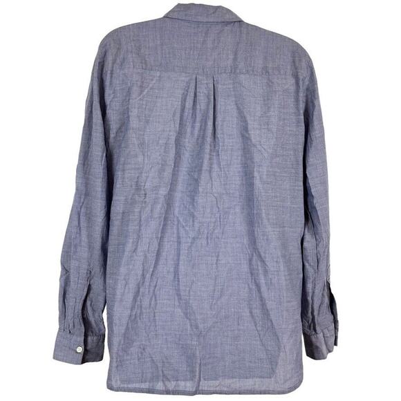 Ann Taylor Loft Softened Shirt Eyelet Embroidered Long Sleeve Button Up Top sz M - Picture 14 of 16